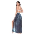 thumbnail image 3 of FORMRS Womens Long Sarong Beach Wrap Semi-Sheer Bikini Skirt Bathing Swimsuit Cover Up, Lightning Pattern, 3 of 7