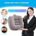 thumbnail image 3 of Extra Thick Seat Cushion, Large Chair Cushion Booster for Office Chair to Rise Height, Velvet Cover with Handle and Anti-Slip Bottom, PP Cotton Filling - Relieves Back Pain - 18"X16"X6" Grey, 3 of 7
