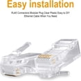 thumbnail image 2 of 100 Pcs Connecteurs RJ45, Connecteur Cat6 Connecteurs Cat5e Connecteurs Cat5 Extrémités RJ45 Connecteurs à Sertir pour Câble Ethernet, Terminaison Facile et Rapide, 2 of 7