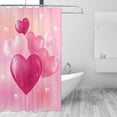 thumbnail image 3 of JOOCAR Valentines Day Shower Curtain Set with Hooks Bright Glass Hearts in Pink Bathroom Curtain 72x72 inch Waterproof Polyester Fabric Bathroom Decorations, 3 of 7