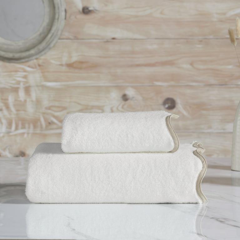 My Texas House Whitney Scallop Border Cotton Hand and Bath Towels