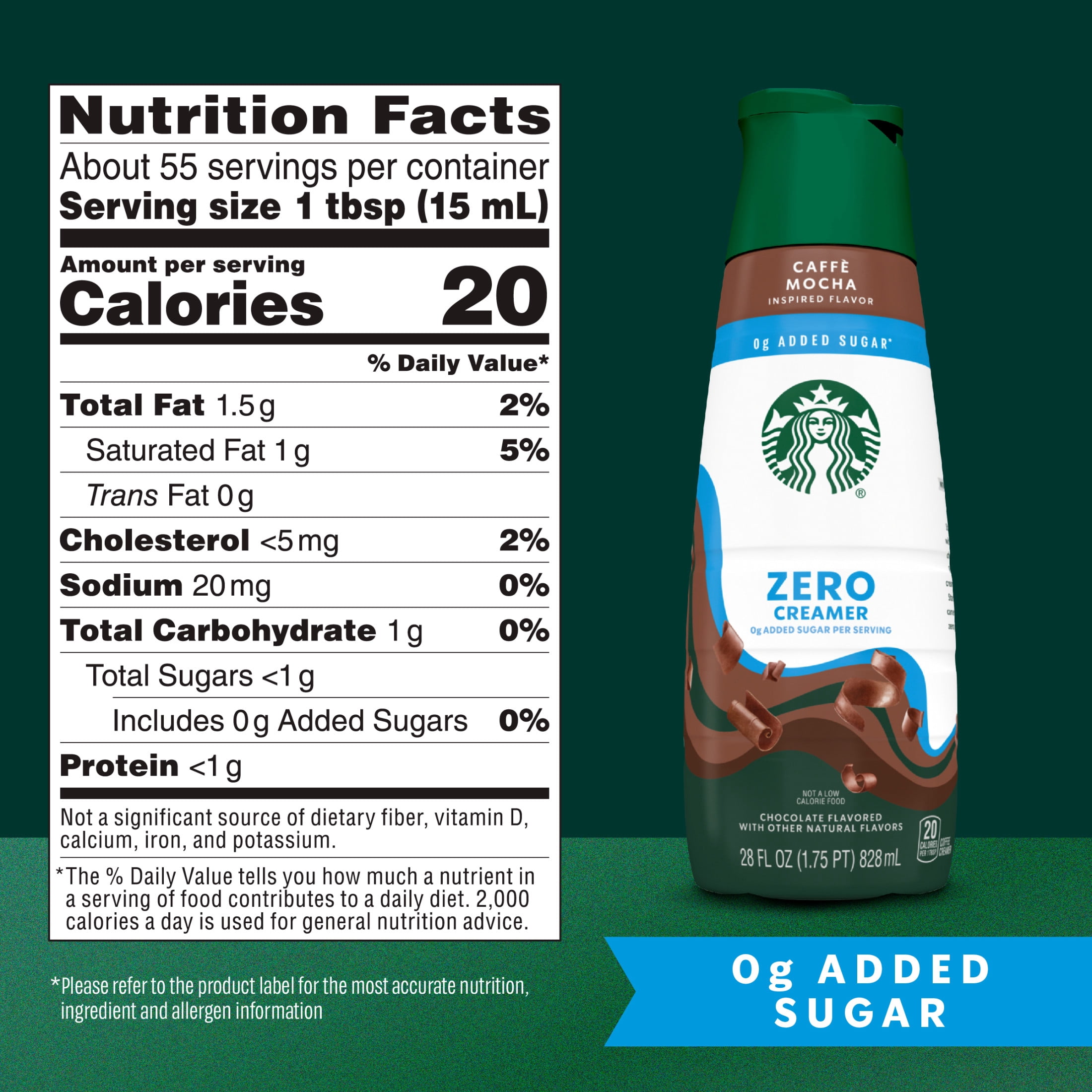 Starbucks Café Mocha Inspired Zero Creamer, 28 fl. oz. Bottle 28 fl oz