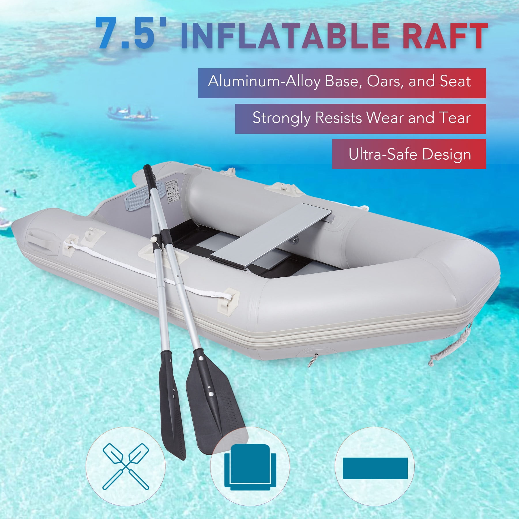 Under Seat Bag with Cushion for 7.5 Ft to 11 Ft Inflatable Boat 
