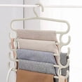 thumbnail image 2 of Dvruxg 5-Tier Multifunctional Pants Hanger Rack - Space Saving Closet Organizer for Pants, Belts & Ties - Durable Plastic Clips, 2 of 5