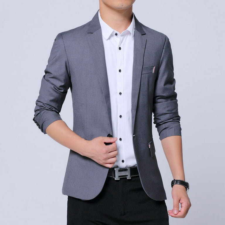 Jinda Men's Slim Fit Suit Jacket Casual Blazer Business Long