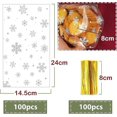 thumbnail image 2 of 100pcs Christmas Cellophane Bags - Snowflake Cellophane Bags For Sweet Cookie Chocolate Flat Bottom Clear Christmas Party Treat Bags With Twist Ties (, 2 of 5