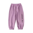 thumbnail image 2 of Cethrio Toddler Girls Sweatpants, Elastic Waist Casual Printed Cotton Kids Joggers Purple Size 1-2 T, 2 of 6