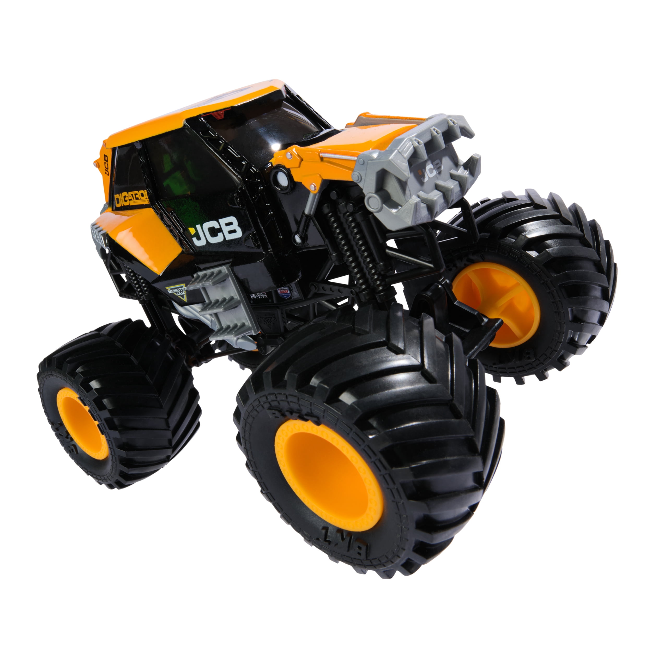 Monster Jam, Official JCB DIGatron Monster Truck, Collector Die-Cast Vehicle, 1:24 Scale, Kids Toys for Boys and Girls Ages 3 and up