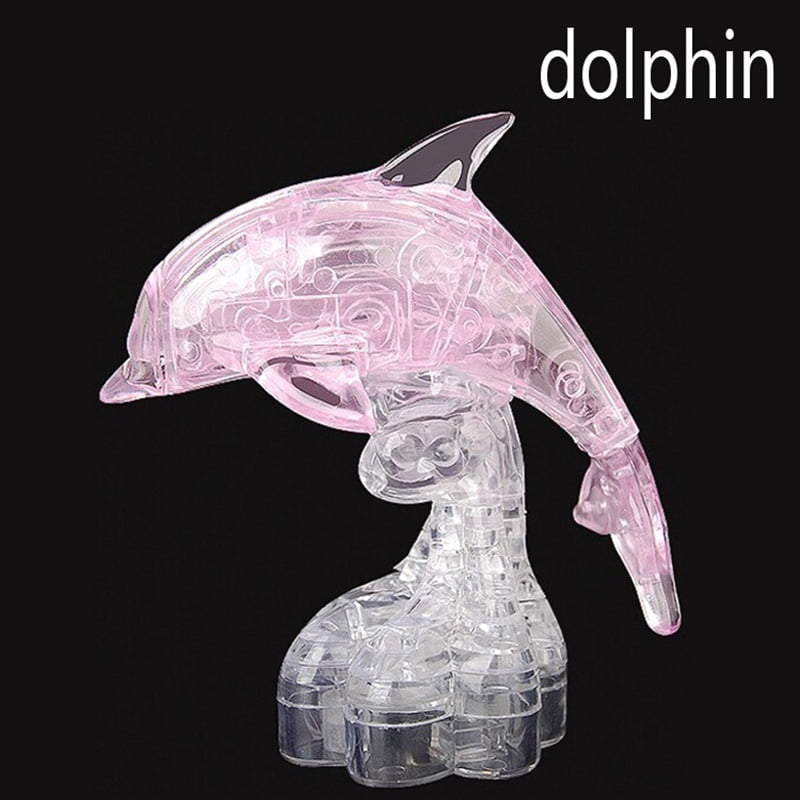 3D Crystal Dolphin Puzzle Heart Building Blocks Toy Learning Education Toy JP 