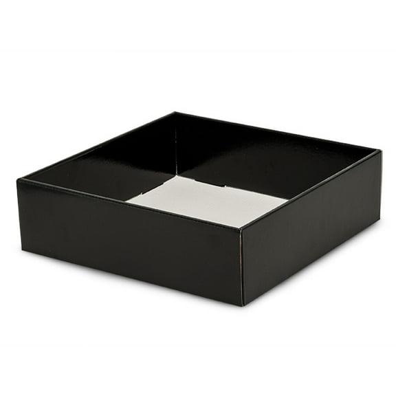 6 PK, Black Gourmet Decorative 10 x 10 x 3" Corrugated Trays For Party, Holiday & Events
