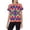 Symmetric Rainbow Tie, variant on Women's All-Over Print Watercolor Blue Yellow T-Shirt Short Sleeve Crewneck Casual Summer Tee Tops