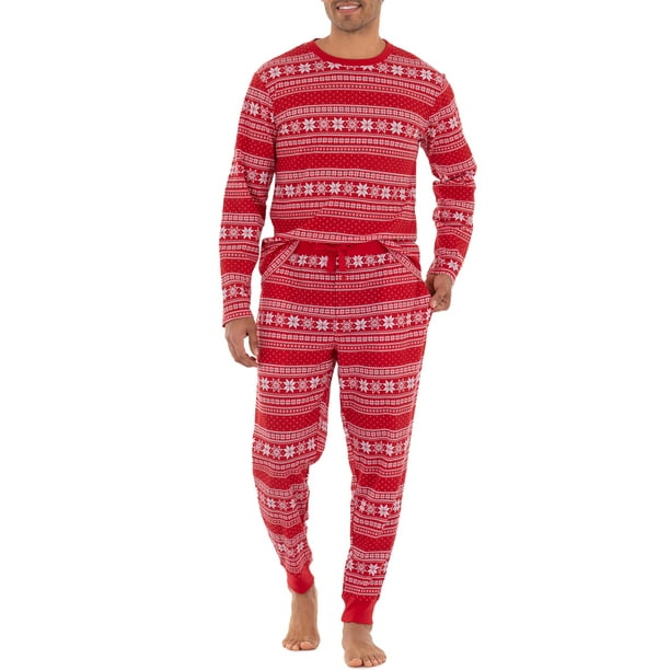 GEORGE - George Men's Holiday Thermal Pajama Set - Walmart.com ...