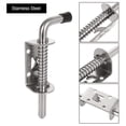 thumbnail image 4 of 12 Pack 5 Inch Spring Loaded Latch Pin 304 Stainless Steel Barrel Bolt Thickened 2mm Door Lock, Brushed Finished, 4 of 5