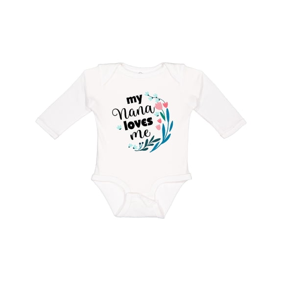 Inktastic My Nana Loves Me Granddaughter Girls Long Sleeve Baby Bodysuit
