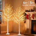 thumbnail image 2 of Ensemble d'Arbres de Bouleau Éclairés Arbres de Noël Blancs Décorations Intérieures Extérieures 5 Pieds 6 Pieds Arbre Artificiel Pré-Éclairé avec Minuterie et Variateur de Lumière Arbre à Brindilles LED pour Décoration Maison Porche Chambre Mariage, 2 of 9