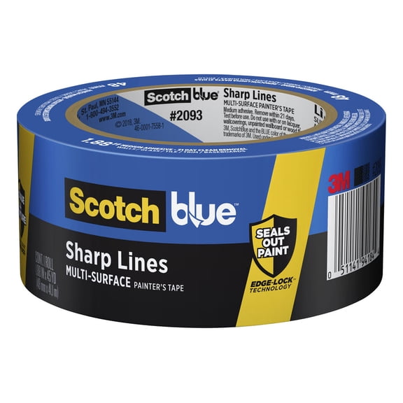 Cinta de pintor ScotchBlue ProSharp, 1,88 cm x 41 m, azul, paquete de 1