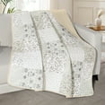 thumbnail image 3 of Exclusivo Mezcla Microfiber Boho Patchwork Pattern Quilted Throw Blanket for Bed/Couch/Sofa, Soft and Lightweight (50"x 60", Grey), 3 of 6