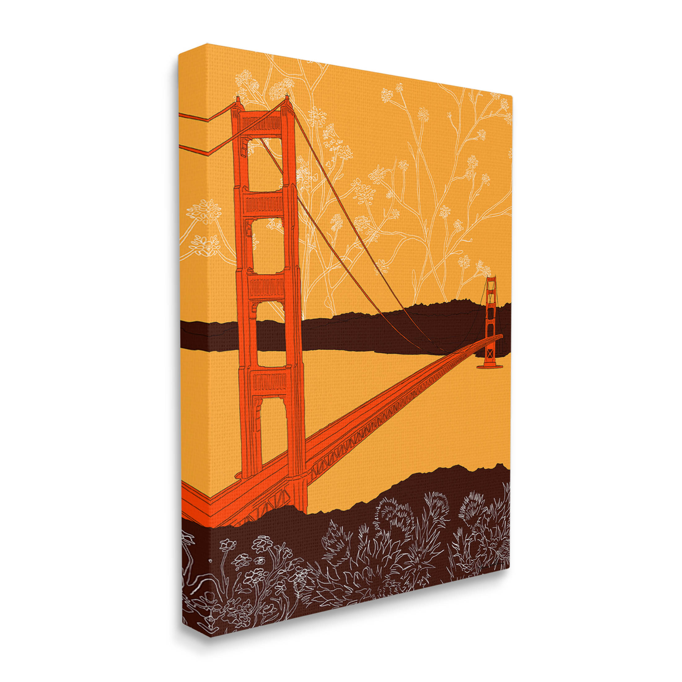 Stupell Industries Floral Pattern Water Bridge Graphic Art Gallery Wrapped Canvas Print Wall Art, Design by Shane Donahue