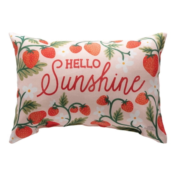 Strawberry Fields Climaweave Word Pillow 12.5x8