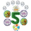 Scooby Doo 5th Birthday Party Supplies Balloon Bouquet Decorations - Green Number 5
