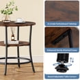 thumbnail image 3 of CONCETTA 2-Tier Small Round Side Table, Bedside Nightstand with Sturdy 70lbs Top Capacity, End Table for Living Room, Bed Room & Small Spaces, Rustic, 3 of 10