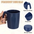 thumbnail image 3 of Uxcell Set de 4 Tazas de Café de Plástico, Tazas de Café Irrompibles, Vasos Reutilizables y Seguros con Asa para Té Leche Cocina, Azul Oscuro, 3 of 7