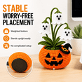 thumbnail image 5 of Crochet Halloween Potted Plant, Handmade Yarn Pumpkin Ghost Decor, 7.87 Inch Spooky Fall Tabletop Decoration for Desk, Shelf, Office, Bedroom and Home, 5 of 7