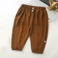 thumbnail image 2 of CYRBOKO Toddler Boys Long Pants, Mosquito-proof Summer Thin Elastic Waist Jogger Pants Brown Size 5 T, 2 of 3