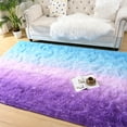 thumbnail image 5 of Lochas Gradient Fluffy Shag Area Rug Fuzzy Tie Dye Colorful Bedside Carpet Plush Rugs for Baby Nursery Bedroom Living Room Home Decor,5'x8',Blue/Purple, 5 of 9