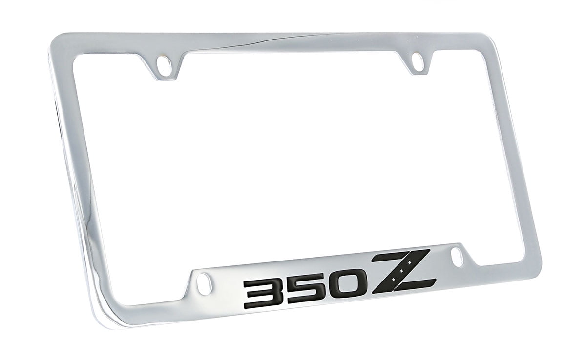 Nissan 350z Chrome Plated Metal Bottom Engraved License Plate Frame Holder