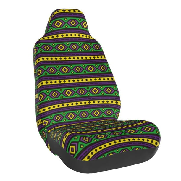 Fotbe Carnival Mardi Gras Funda para Asiento de Auto con Estampado – Impermeable y Antisudor – Ajuste Universal, Lavable a Máquina, Antideslizante (1 Pieza)
