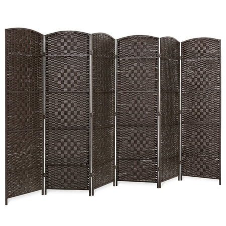 Best Choice Products 70x118in 6-Panel Diamond Weave Wooden Folding Freestanding Room Divider Privacy Screen for Living Room, Bedroom, Apartment with Two-Way Hinges, Dark (Best Way To Cool Down A Room)