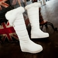 thumbnail image 5 of BONIXOOM Winter Boots For Women Mid Heel Rubber Slip-On Over-the-Knee Winter White, 5 of 5