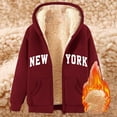 thumbnail image 4 of New York Hoodie 2025 Fall Winter Fleece Lined Zip Up Hoodies Pockets Streetwear Hooded Sweatshirt Hoodie Women Jacket, 4 of 6