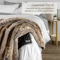 thumbnail image 4 of Bare Home Faux Fur Blanket - 60" x 80" - Ultra Soft Fleece - Oversized, Variegated Chestnut, 4 of 8