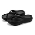 thumbnail image 1 of MIASHUI Flip Flop Slippers for Woman Summer Lightweight Platform Shoes Bathing Shoes,Black,8, 1 of 8