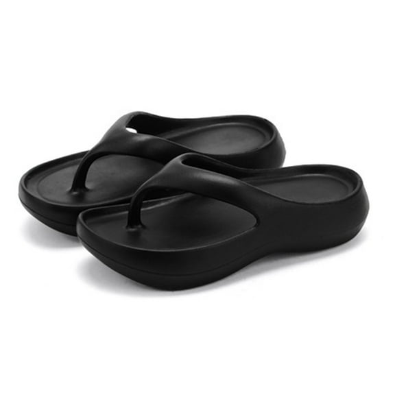 Wovix House Slipper For Women Cushioned Thick Sole Casual Wedges Thong Sandals Open Toe Silent Slippers Durable Home Shoes Daily Wear