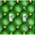 thumbnail image 1 of Metal Light Switch Plate Cover Yellow Diamond Tufted Green Wallpaper DIA006, 1 of 13