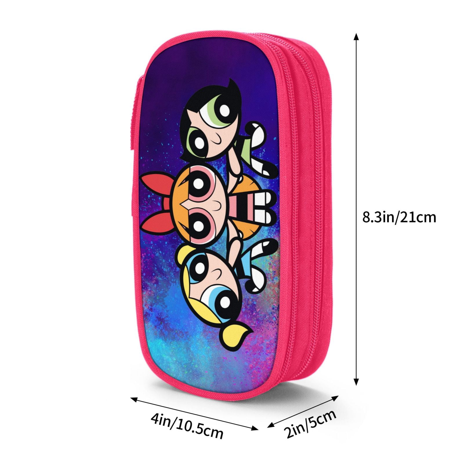 The Powerpuff Gi-rls Pencil Case Large Capacity Pencil Pouch Penbag Office Stationery Organizer Travel Makeup Bag Pink