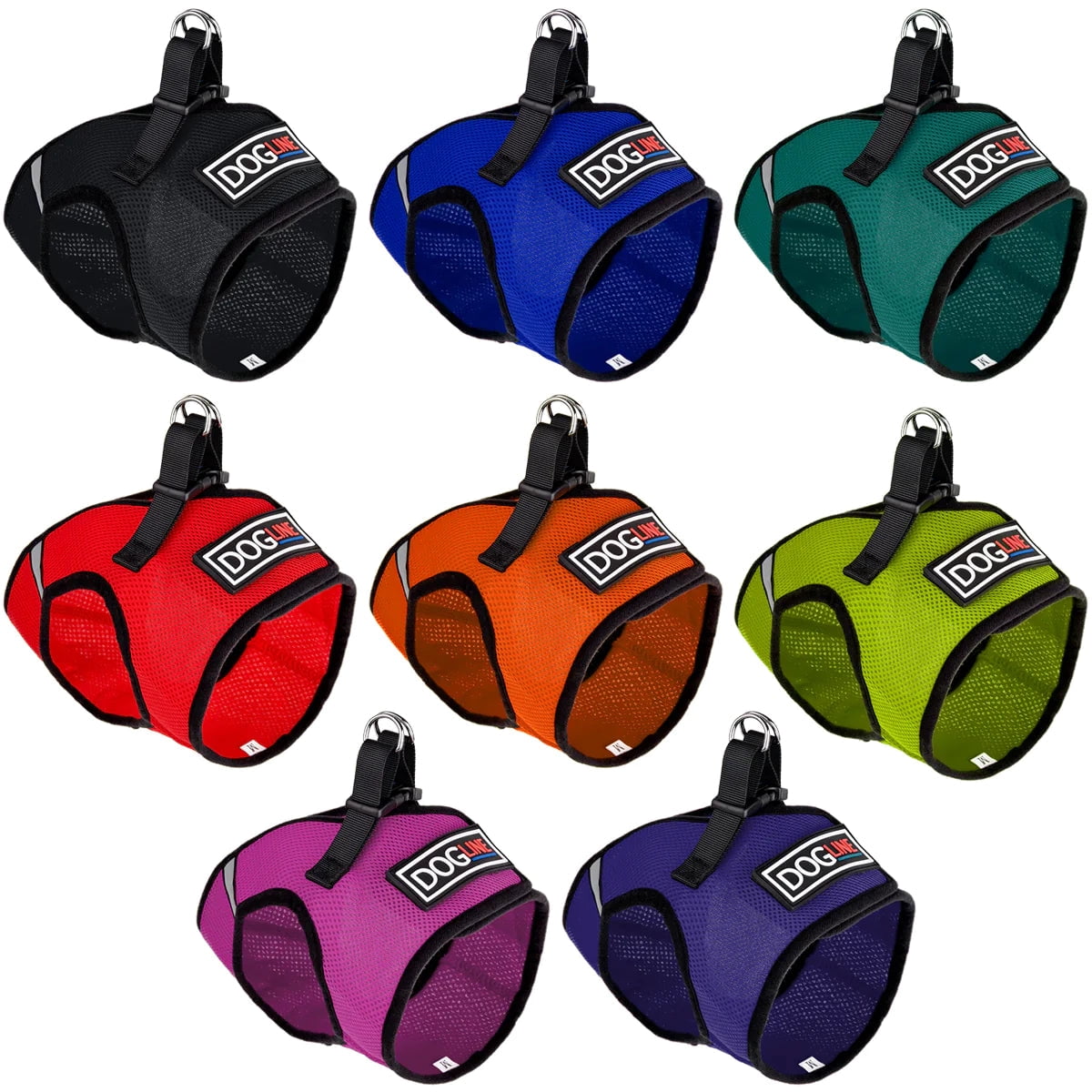 Dogline Boston Mesh Harness + Built-in Hook & Loop Fastener