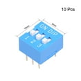 thumbnail image 3 of 10Pcs Blue DIP Switch Horizontal 1-3 Positions 2.54mm Pitch for Circuit PCB, 3 of 3