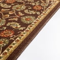 thumbnail image 3 of Well Woven Non-Skid/Slip Rubber Back Antibacterial 5' x 7' Area Rug Timeless Oriental Brown Traditional Classic Sarouk Thin Low Pile Machine Washable Indoor & Outdoor Kitchen Hallway Entry, 3 of 4