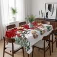 thumbnail image 6 of Red Christmas Table Cloth Waterproof Tablecloths, Snowman Snowflake Xmas Tree Winter Tablecloth Dining Table Cover for Kitchen Party Tabletop Outdoor, Rectangle Tablecloth 60x102 Inch, 6 of 9
