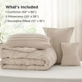 thumbnail image 6 of Full Comforter Set - 4 Pieces Pinch Pleat Bed Set, Linen Boho Bedding for All Season, 1 Soft Comforter, 2 Pillowcases, 1 Decorative Pillow, 6 of 9