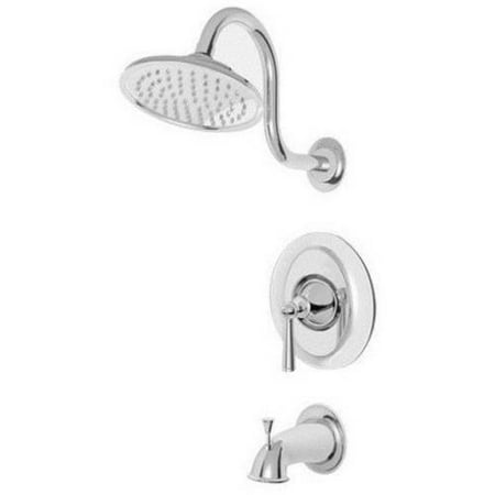 - Pfister Saxton Single Handle Pressure Balance Tub and Shower Trim Kit with Raincan Shower Head, Polished Chrome