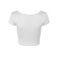 thumbnail image 3 of KOGMO Womens Short Sleeve Criss Cross Crop Top, 3 of 4