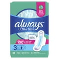 thumbnail image 2 of Always Ultra Thin Daytime Pads with Wings, Size 3, Unscented, (2 pack of 38ct), 2 of 6