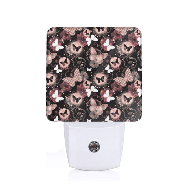 Balery Butterfly Luz Nocturna LED con Sensor Automático, Enchufe con Sensor Crepuscular, Luz Suave de 0.5W para Dormitorio, Pasillo, Baño-EU