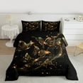 thumbnail image 2 of Castle Fairy Flying Butterflies 2Pcs Bedding Comforter Set for Boys Girls Teenagers,Black Golden Twin Comforter Sets,Bling Glitter Breathable Bedding Set,Microfiber Bedroom Decor, 2 of 8