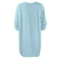 thumbnail image 7 of AOMPMSDX Women Winter Sweater Knit Turtleneck Warm Long Sleeve Pocket Mini Sweater Dress Comfy Trendy Sweaters Outerwear Coats Comfy Trendy Winter Tops Outerwear Coats S Sky Blue, 7 of 7